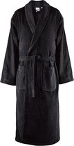 Badjas - velours katoen - zwart - sjaalkraag badjas sauna - L/XL - Unisex