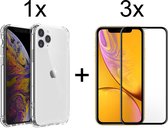 iPhone 13 Pro hoesje shock proof case apple transparant - Full cover - 3x iPhone 13 Pro Screen Protector