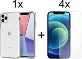 iPhone 13 Pro Max hoesje apple siliconen transparant case - 4x iPhone 13 Pro Max Screen Protector