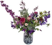 Viv! Home Luxuries Boeket Lieke- Zijden Bloemen - roze paars - Incl. of excl. Vaas