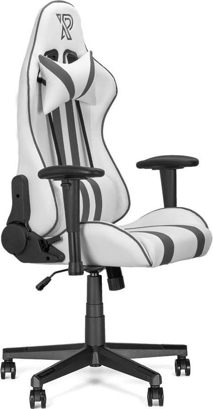 Ranqer Felix Gamestoel - Gaming Chair  / Gaming Stoel - Ergonomische Bureaustoel - Verstelbaar armleuningen - Wit / Grijs