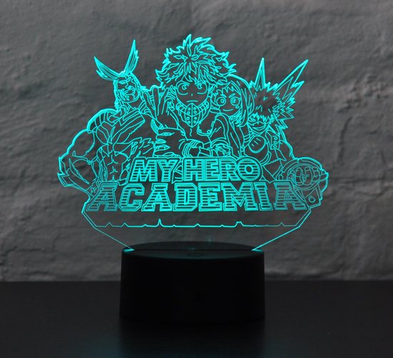 DawnLights - My hero Academia Logo Design - MHA - My Hero Academia - 3D Lamp - Led Licht - Anime