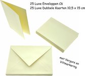 25 Luxe Enveloppen 114 x 162 mm met Bijpassende Dubbele Kaarten