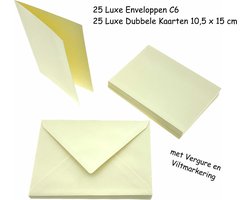 25 Luxe Enveloppen 114 x 162 mm met Bijpassende Dubbele Kaarten