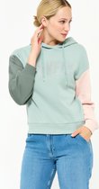 LOLALIZA Sweater met color block - Khaki - Maat XL