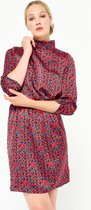 LOLALIZA Satijnen jurk met grafische print - Rood - Maat 48