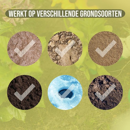 Grondboor voor Planten - 25 CM - Palenboor - Moestuin - Bollenplanter - Zwart