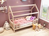 WOODINTERIEUR |Kinderbed | Huisbed met uitvalbeveiliging 90x200 cm hout |