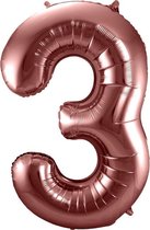 Folat Ballon numéroté aluminium - 86 cm bronze - chiffre 3 - âge anniversaire