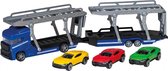 autotransporter Power Team 35 cm blauw 5-delig