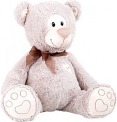 Knuffel teddybeer Love pluche 38 x 38 x 43 cm bruin