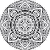 Placemat vinyl | Mandala zwart wit