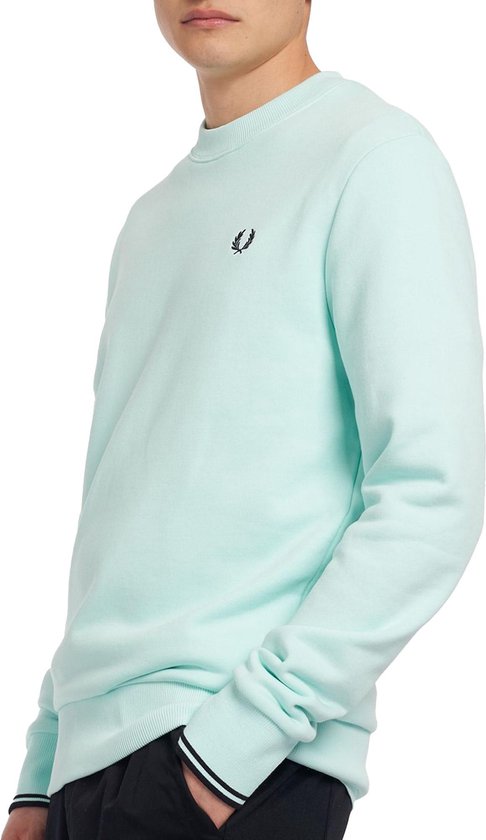 Pull col rond Fred Perry - Homme - Bleu clair - Zwart | bol