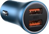 Chargeur de voiture Baseus Golden Contactor Pro , 2x USB, QC SCP, 40W (bleu)