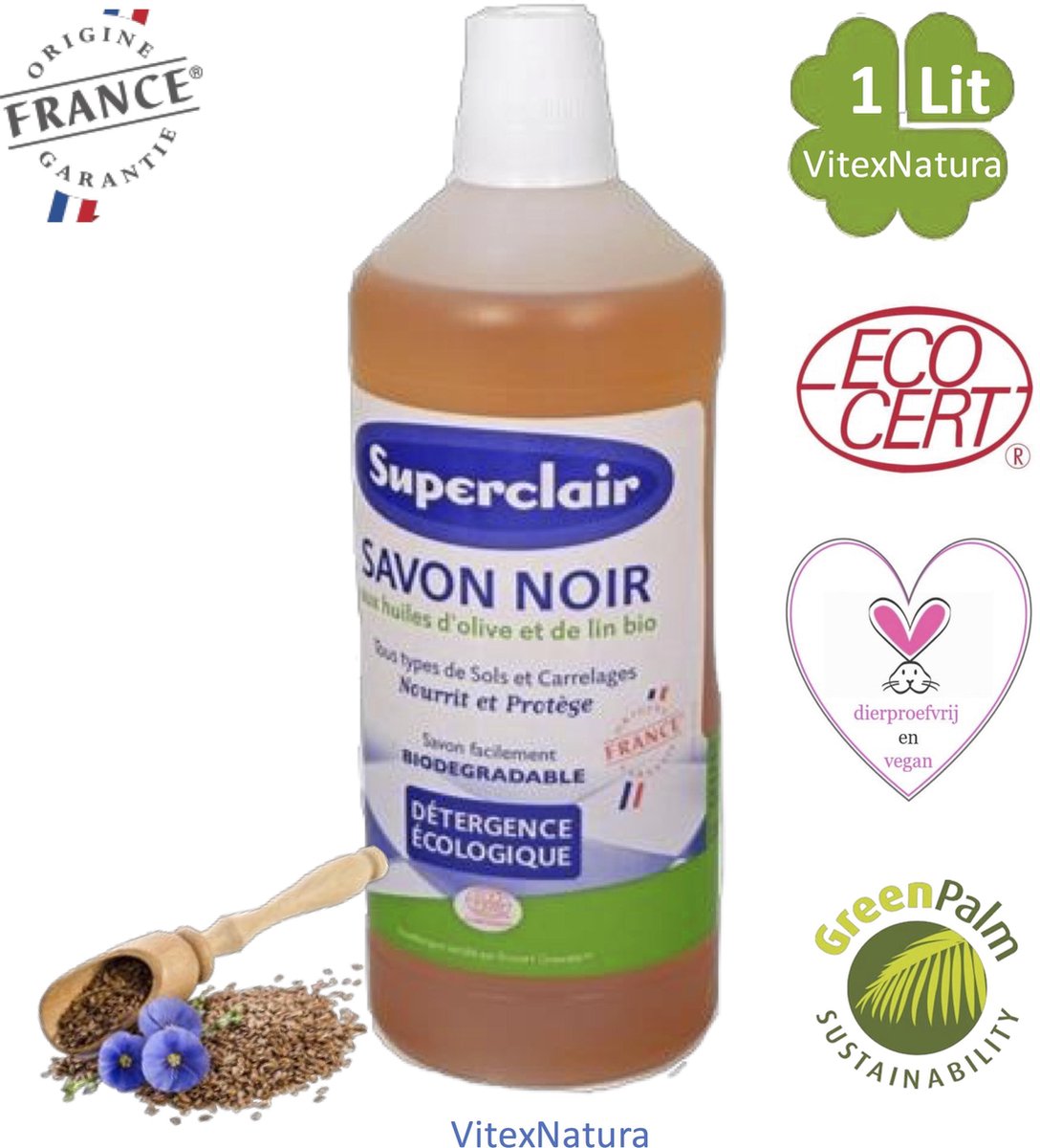 Marseille zwarte huishoudzeep 1 liter