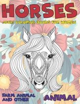 Adult Coloring Books for Women Farm Animal and other - Animal - Horses