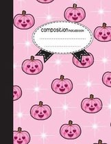 Composition Notebook, 8.5 x 11, 110 pages: Pink Pumpkins