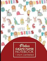 Polar Graph Paper Notebook: 1 Inch Centered