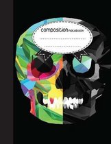 Composition Notebook, 8.5 x 11, 110 pages: Colorful Skull