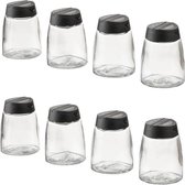 Kruidenpotje - glas - zwart - 15 cl - 8 stuks.