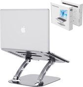 Doogo® Ergonomische Laptop standaard - Tablethouder - Verstelbaar en Opvouwbaar - 10 tot 17.3 inch - Aluminium - Zilverkleurig