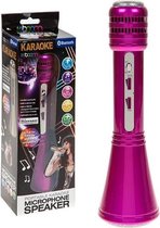 Draadloze microfoon Boom Portable Karaoke Microphone Speaker fushia roos