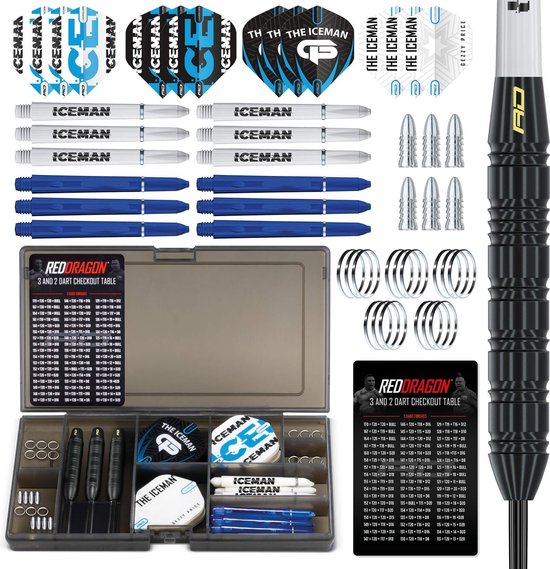 RED DRAGON - Gerwyn Price Iceman Ultimate Steeltip Brass Dartpijlen Set Professioneel - 22 gram van Red Dragon — afbeelding 3