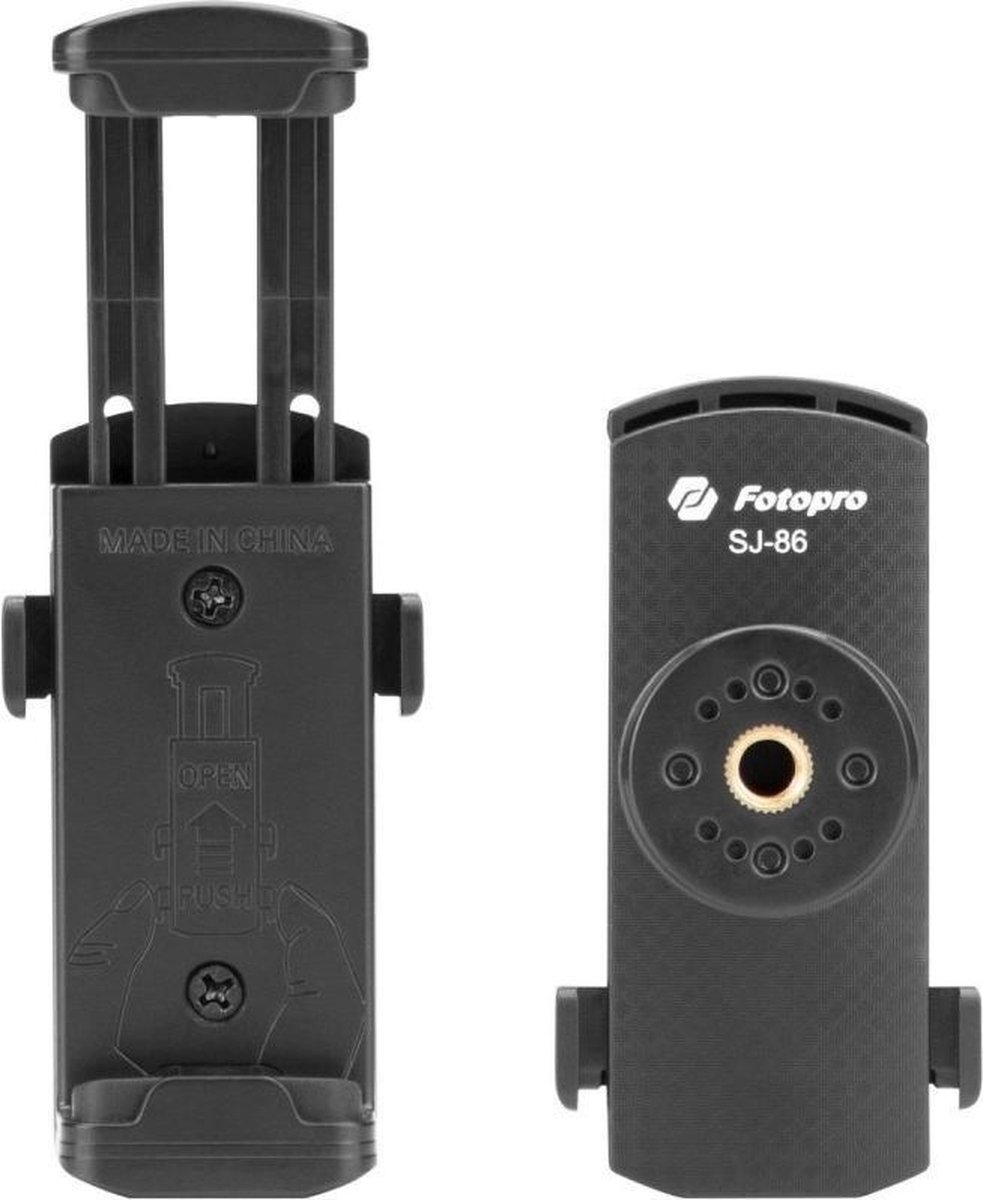 Fotopro SJ-86 - Black - Betrouwbaar statief voor smartphone en compact camera's - smartphonehouder