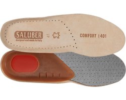 Saluber inlegzolen Comfort met PORON schokdemping en echt leer - Goede schokdemping - Medium voetboogondersteuning - Schoenmaat: 40