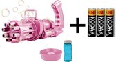 Minigatling Electric Bubble Gun - Roze - INCLUSIEF batterijen en bellenblaas sop