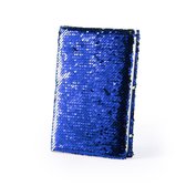 Notitieboek a5 - glitter boekje - hardcover - notitieboekje blanco - schrijfboekje - blauwe paillette