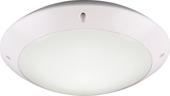 LED Plafondlamp - Torna Camiro - Opbouw Rond - Waterdicht IP54 - E27 Fitting - Mat Wit - Kunststof