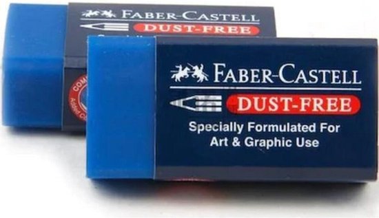 Faber-Castell Gum Zacht Stofvrij Blauw -  3 Stuks (Voordeelpack) - Speciaal voor kunst en grafisch gebruik - Faber-Castell