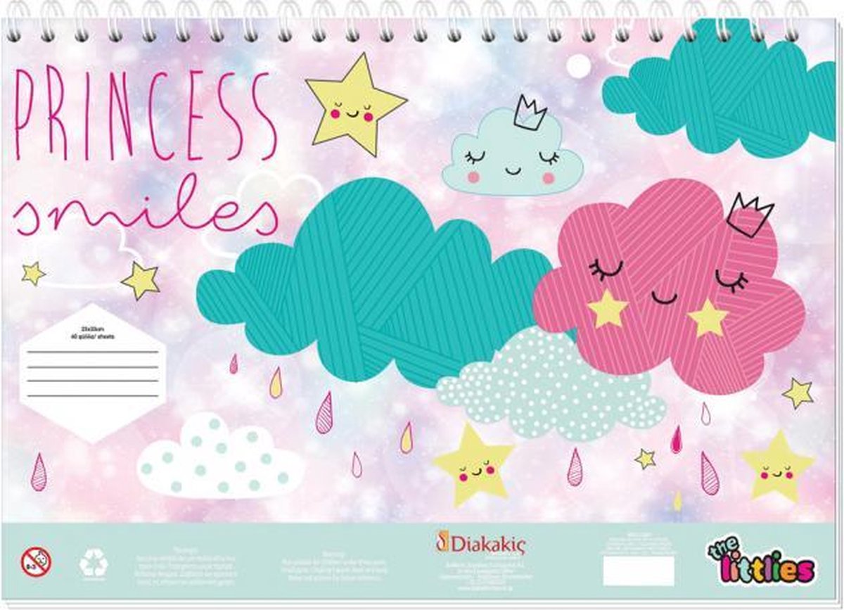 Afbeelding van product The littlies  schetsblok Princess junior 23 x 33 cm papier roze