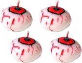 Set van 12x stuks halloween drijvende oogbollen/oogballen kaarsje van 4 cm - Decoratie/versiering