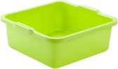 Kunststof teiltje/afwasbak vierkant 11 liter groen - Afmetingen 36 x 35 x 13 cm - Huishouden
