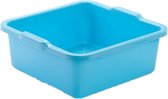 Kunststof teiltje/afwasbak vierkant 11 liter blauw - Afmetingen 36 x 35 x 13 cm - Huishouden