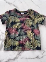 Jongens T-Shirt | Shirt voor jongens 95% Katoen, 5% Spandex  "Bladeren print" verkrijgbaar in de maten 92/98 t/m 164/170