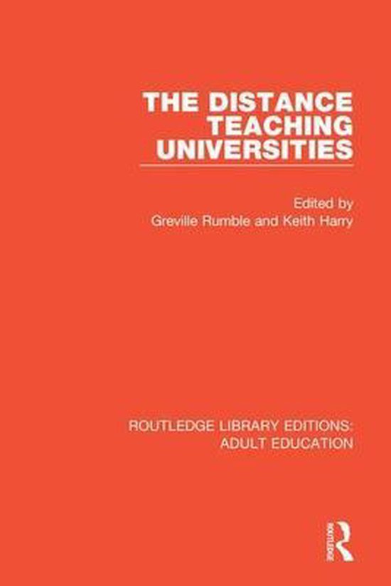 Routledge Library Editions: Adult Education-The Distance Tea ... - cover