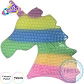 FIDGETY | Fidget toys | Unicorn | Multi pastel color | EXTREEM Mega Pop it | 72cm POPIT