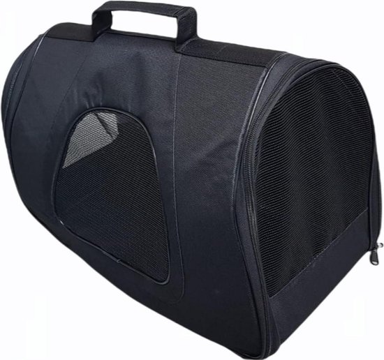 Dierendraagtas Zwart - Reismand - Opvouwbare Dieren draagtas zwart - 47 x 24 x 29 cm - Dieren draagtas - Hond - kat - katten draagtas - honden draagtas - Huisdieren draagtas - vogel draagtas - konijnen draagtas - cavia draagtas - Transportbox