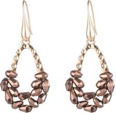 Go Dutch Label Oorhangers drop bruine Steen E1069-08