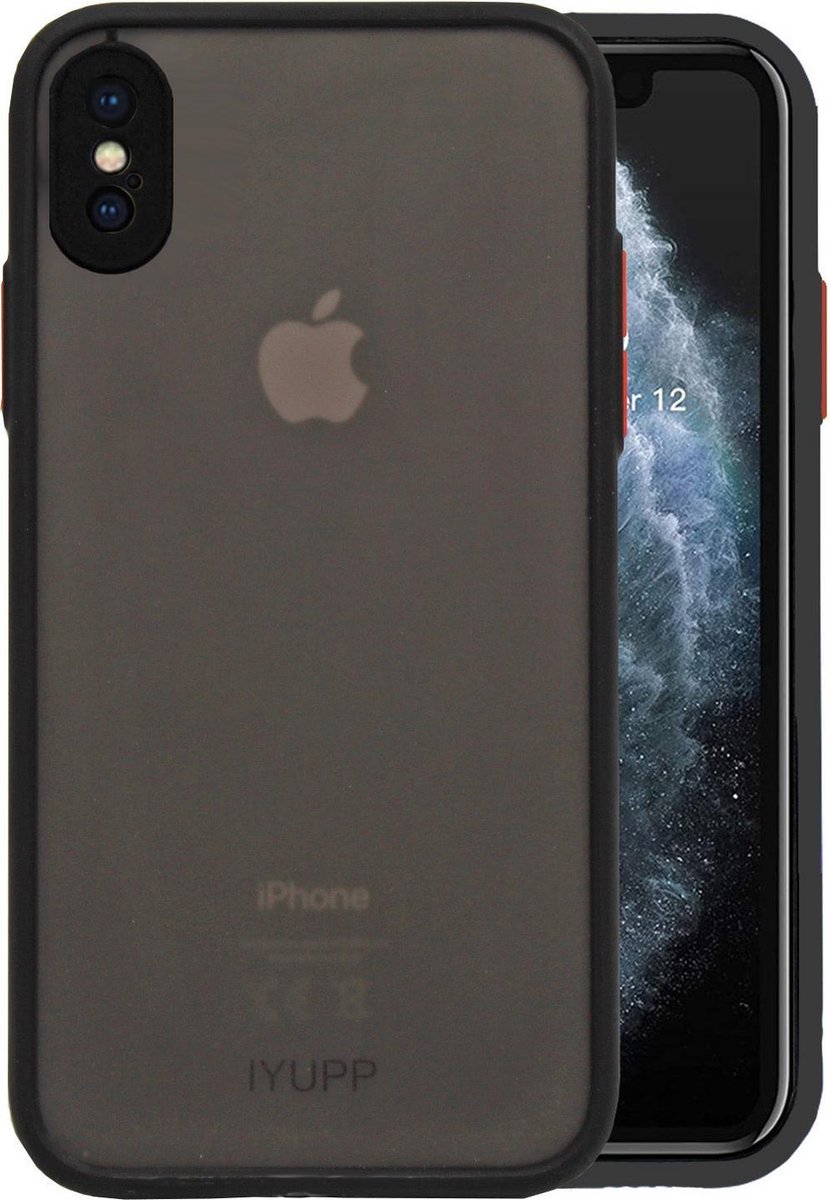 IYUPP Bumper cover geschikt voor Apple iPhone X / XS Hoesje Zwart x Rood