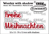 Crealies - Wordzz With Shadow Frohe Weihnachten