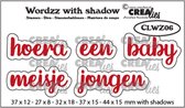 Crealies Wordzz with shadow snijmallen - Hoera een baby/meisje/jon