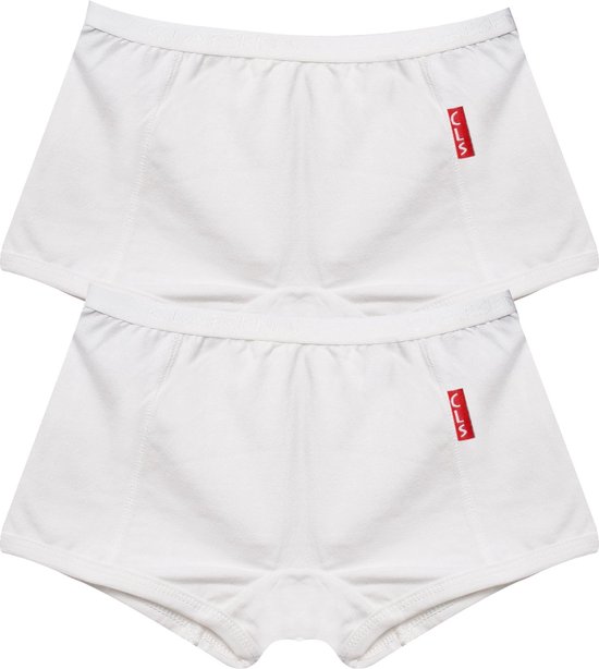 Foto: Claesen s meisjes boxershorts 2 pack wit white 5 lycra 95 katoen