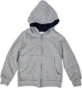 Kindervest met capuchon - hoodie - Grijs - Katoen - Maat 122/128
