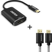 Choetech USB-C naar 4K HDMI 2.0 adapter Aluminium - Incl. HDMI 2.0 kabel - Zwart