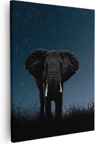 Artaza Canvas Schilderij Olifant Omringd Met Sterren  - 40x50 - Foto Op Canvas - Canvas Print