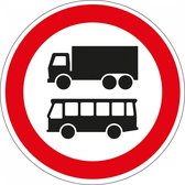 Geslotenverklaring autobussen en vrachtauto's bord - kunststof - C7b 150 mm